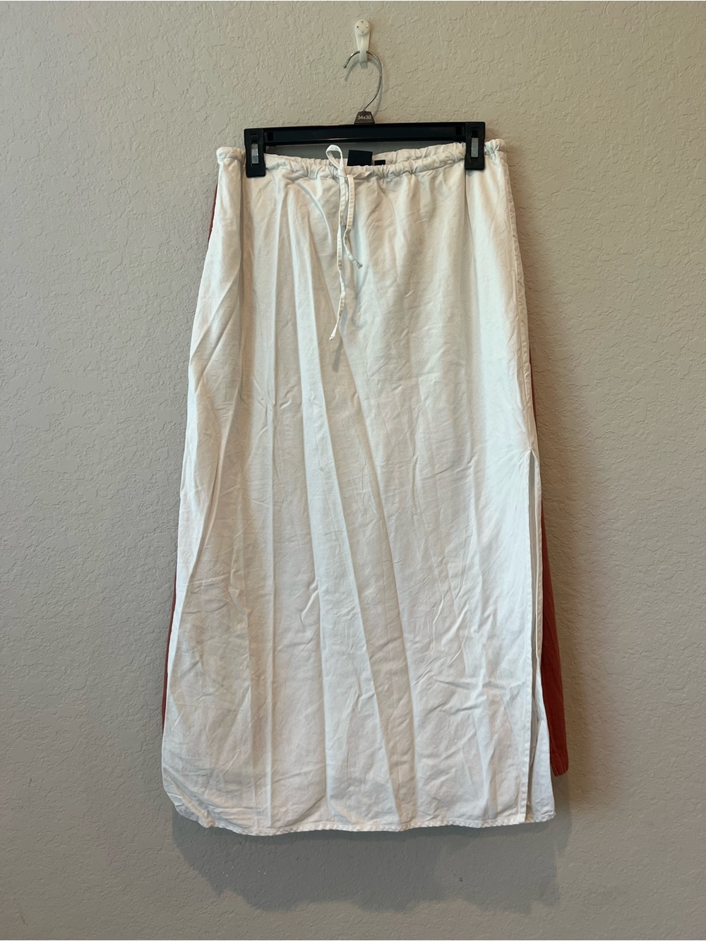 GAP White Maxi Skirt with Rust Side Panels
